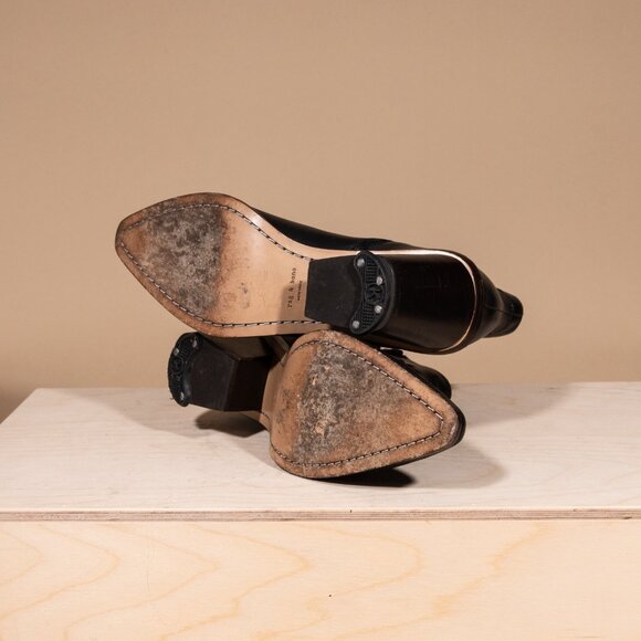 Rag & Bone Razor Black Leather Boot Size 39/9 - Picture 10 of 11